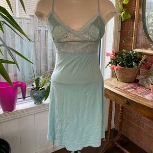 Hanky Panky Light Blue Lace Night Gown Midi Dress Size Small